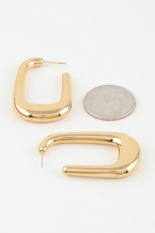 Polished Cubic Hoop Earrings - Angular Geometric Hoops