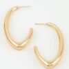 Polished Cat-Eye Hoop Earrings – Elongated Silhouette