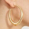 Polished Cat-Eye Hoop Earrings - Elongated Silhouette