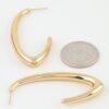 Polished Cat-Eye Hoop Earrings - Elongated Silhouette