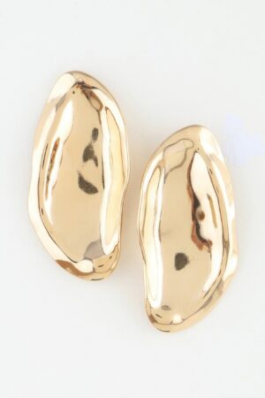 Hammered Drop Earrings with Organic Silhouette