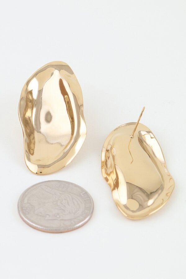Hammered Drop Earrings with Organic Silhouette