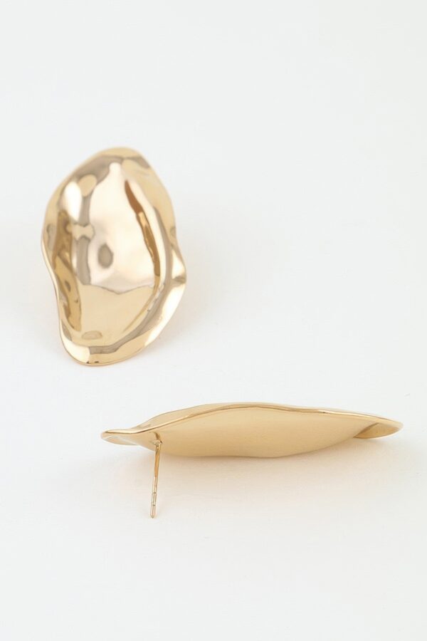 Hammered Drop Earrings with Organic Silhouette