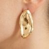 Hammered Drop Earrings with Organic Silhouette