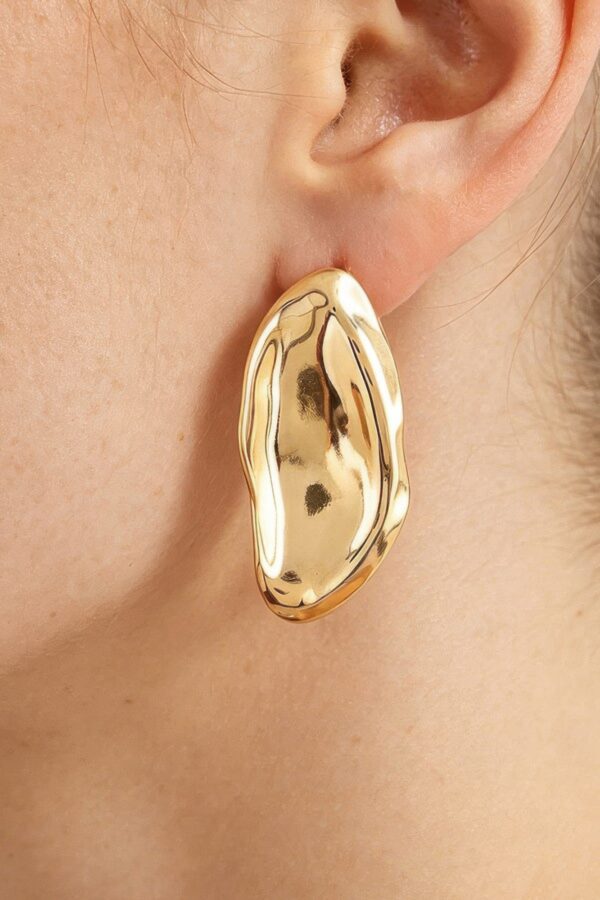 Hammered Drop Earrings with Organic Silhouette