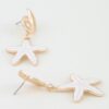 Starfish Drop Earrings with Nautilus Shell Stud