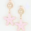 Starfish Drop Earrings with Nautilus Shell Stud
