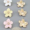 Marble Stone Flower Stud Earrings – 0.8″ Floral Studs