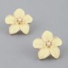 Marble Stone Flower Stud Earrings - 0.8" Floral Studs