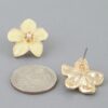 Marble Stone Flower Stud Earrings - 0.8" Floral Studs