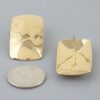 Hammered Rectangular Frame Stud Earrings