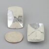 Hammered Rectangular Frame Stud Earrings