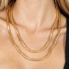 Polished Tube Chain Layered Statement Necklace