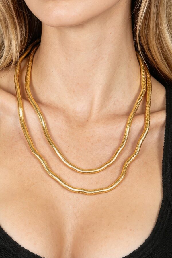 Polished Tube Chain Layered Statement Necklace