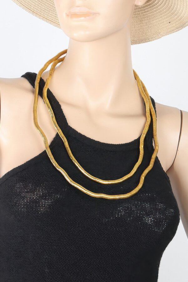 Polished Tube Chain Layered Statement Necklace
