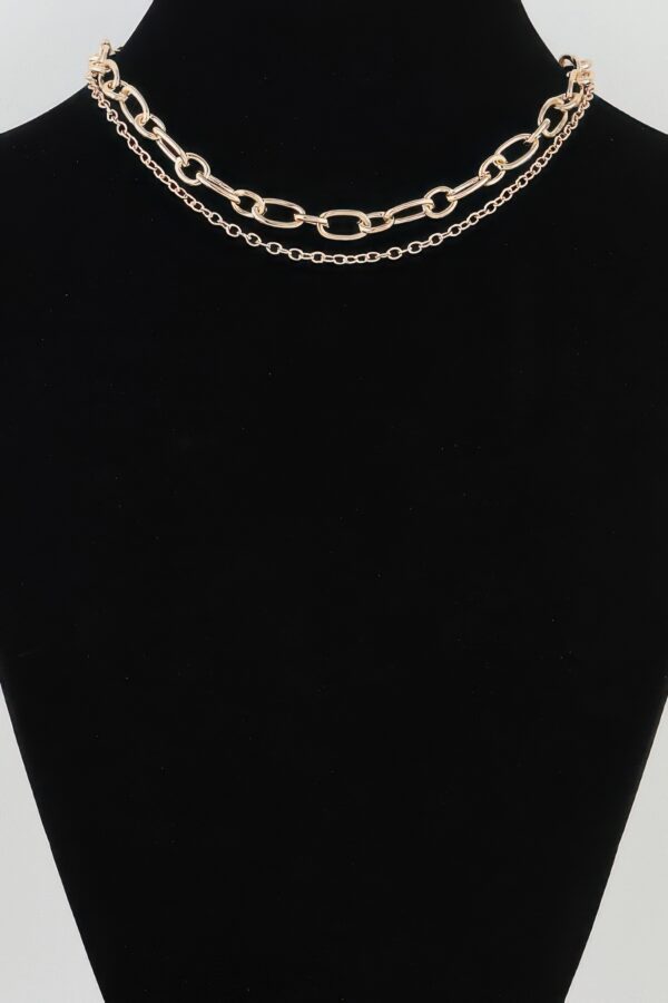 Double-Row Polished Link Choker Necklace