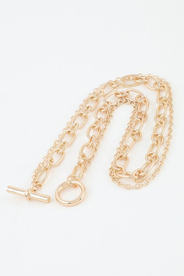 Double-Row Polished Link Choker Necklace