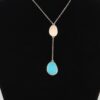 Double Pendant Drop Necklace - Organic Layered 16"
