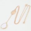 Double Pendant Drop Necklace - Organic Layered 16"