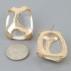 Transparent Stone Drop Earrings with Polished Geometric Frame