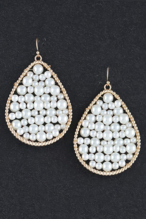 Teardrop Pearl Drop Earrings – Faux Pearl Detail