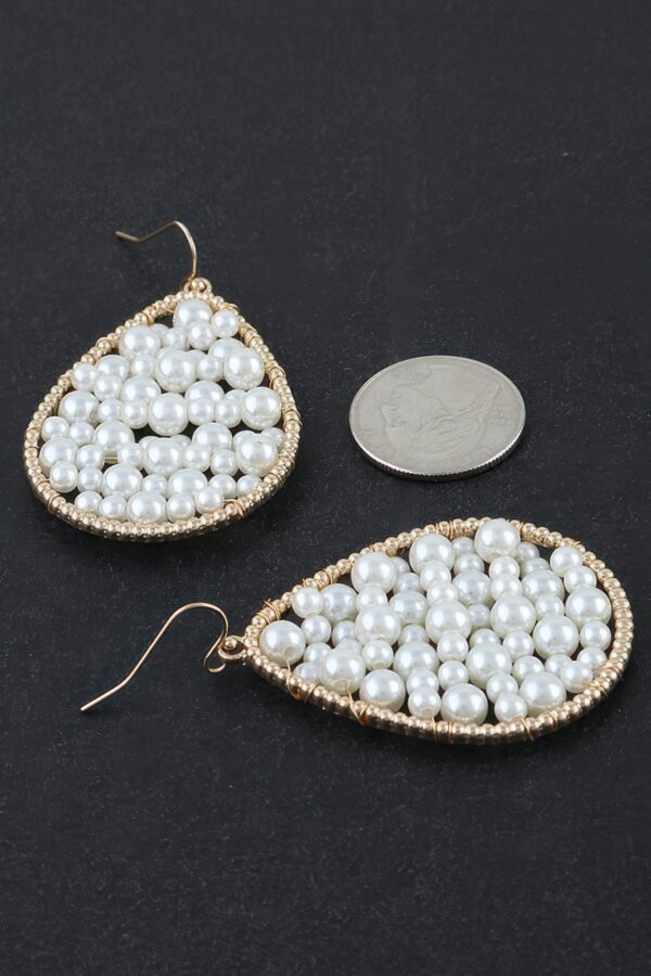 Teardrop Pearl Drop Earrings - Faux Pearl Detail