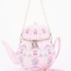 Teapot-Shaped Novelty Bag with Pearl Handle