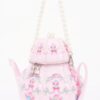 Teapot-Shaped Novelty Bag with Pearl Handle
