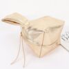Faux Leather Wrist Bag with Gathered Silhouette