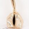 Faux Leather Wrist Bag with Gathered Silhouette