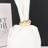 Faux Leather Wrist Bag with Gathered Silhouette
