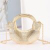Mini Acrylic Clutch - Curved Textured High-Gloss