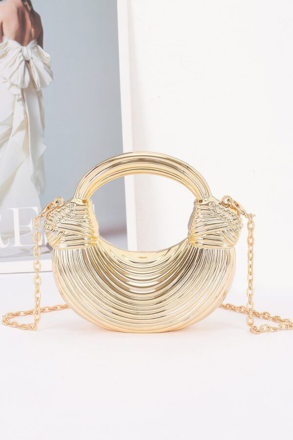 Mini Acrylic Clutch - Curved Textured High-Gloss