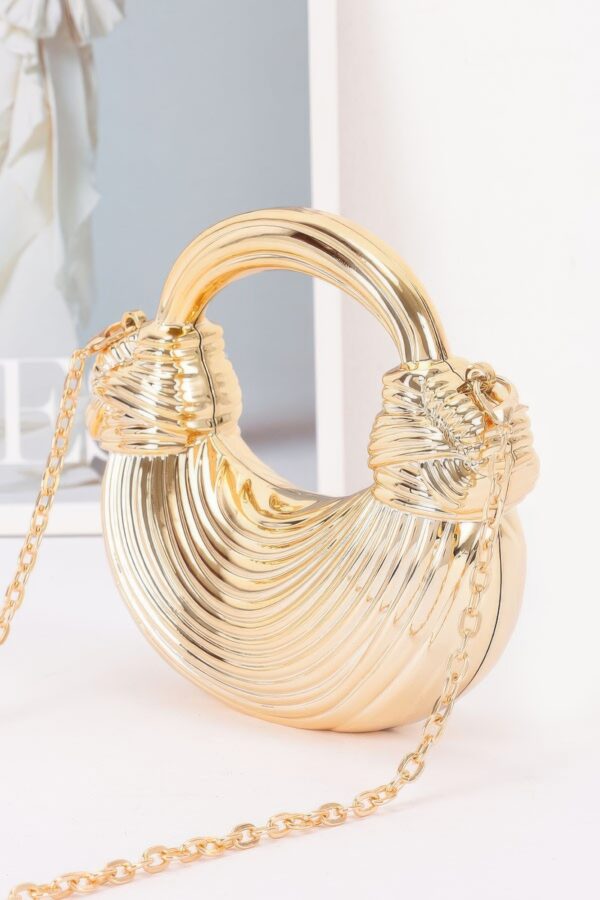 Mini Acrylic Clutch - Curved Textured High-Gloss