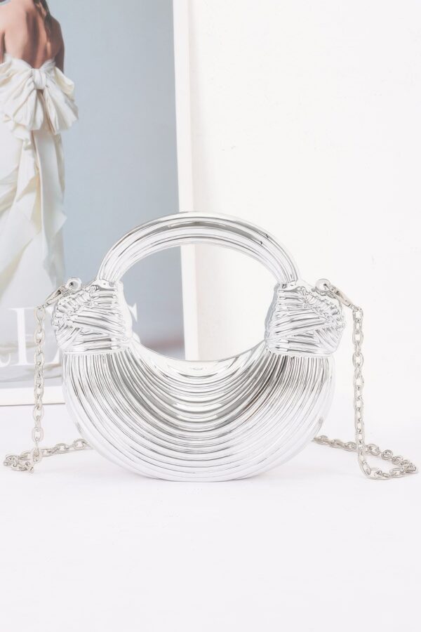 Mini Acrylic Clutch - Curved Textured High-Gloss