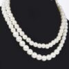 Faux Pearl Double-Layer Necklace & Earring Set