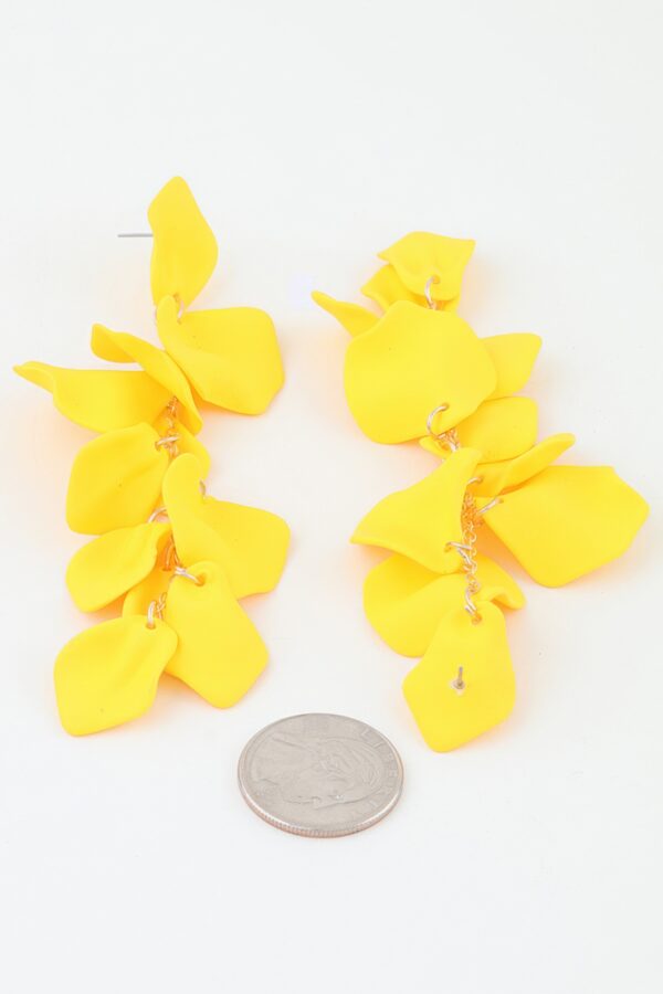 Blossom Petal Drop Earrings - Matte Cascading Design