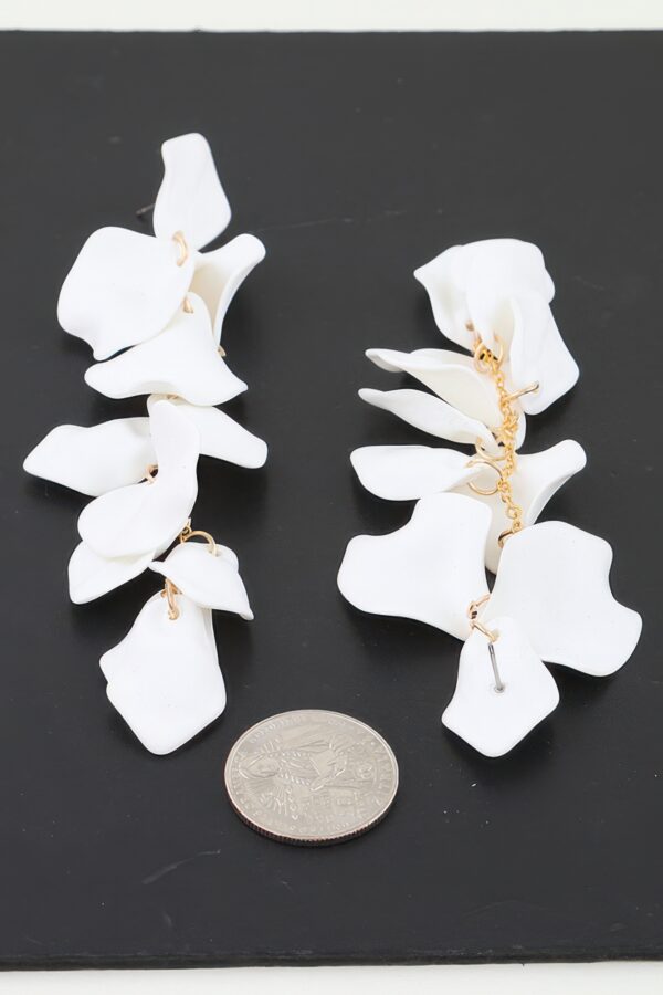 Blossom Petal Drop Earrings - Matte Cascading Design