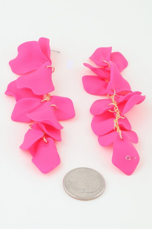 Blossom Petal Drop Earrings - Matte Cascading Design