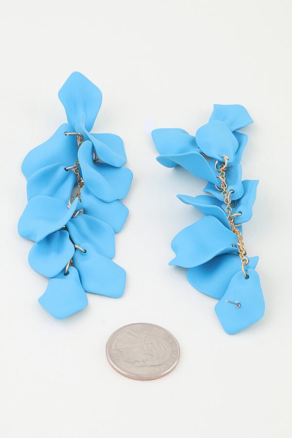 Blossom Petal Drop Earrings - Matte Cascading Design