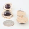 Hammered Metal Marble Stone Drop Earrings
