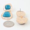 Hammered Metal Marble Stone Drop Earrings