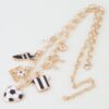 Varsity Soccer Charm Necklace with Pearl Accent