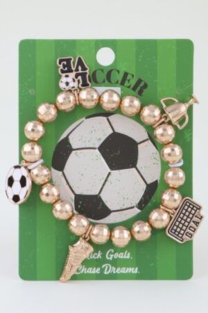 Soccer Charm Bracelet – Beaded Game Day Charms