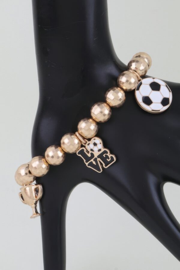 Soccer Charm Bracelet - Beaded Game Day Charms
