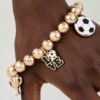 Soccer Charm Bracelet - Beaded Game Day Charms