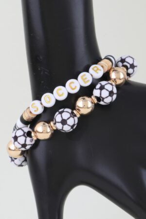 Goal Getter Soccer Bracelet Set – Beaded Stretch Stack