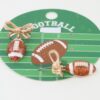Game Day Coquette Football Earrings - Bow Stud Glitter Drop