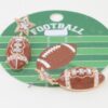 Football Drop Earrings with Star Studs and Crystals