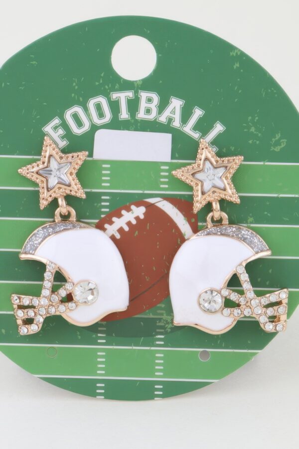 Game Day Helmet Drop Earrings – Crystal Star Studs